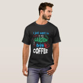 Kaffeetrinker Garten und Kaffee T-Shirt (Vorne ganz)