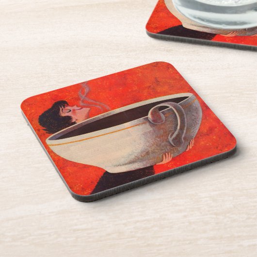 Kaffeetrinker Getränkeuntersetzer (Linke Seite)