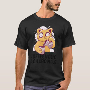 Kaffeetrinker Katzenliebhaber Katze trinkt Kaffe T-Shirt