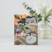 Kaffeetrinker können Zika durch RoseWriter stoppen Postkarte (Stehend Vorderseite)