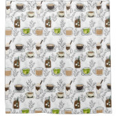 Kaffeetrinks Duschvorhang (Vorderseite)