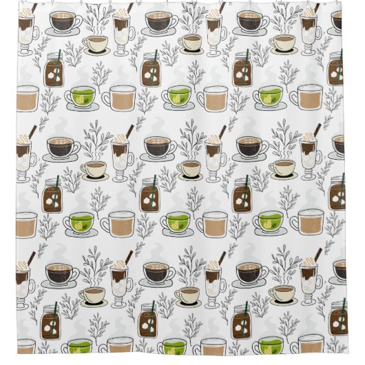 Kaffeetrinks Duschvorhang (Vorderseite)