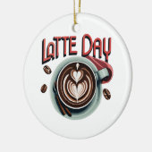 Kaffeetrinks Keramik Ornament (Links)