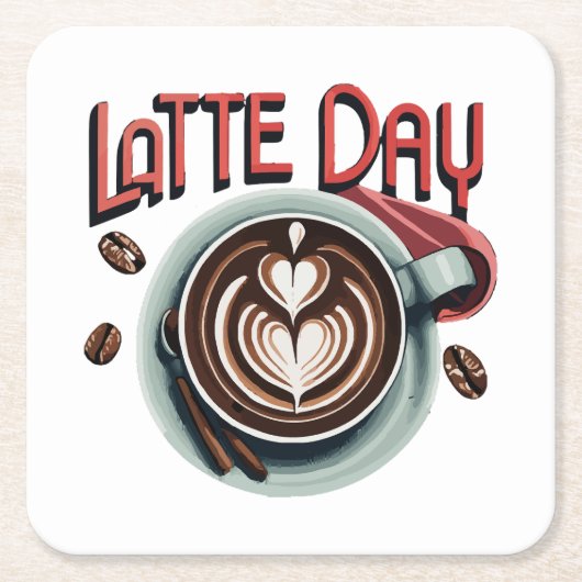 Kaffeetrinks Rechteckiger Pappuntersetzer (Vorderseite)