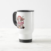 Kaffeetüchtige Kuh Reisebecher (Vorderseite Links)