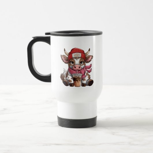 Kaffeetüchtige Kuh Reisebecher (Links)