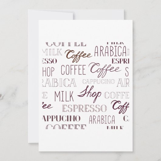 Kaffeetypen Einladung (Vorderseite)