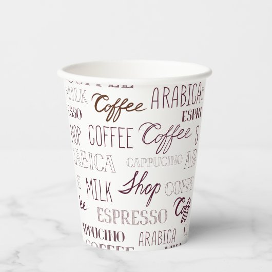 Kaffeetypen Pappbecher (Vorderseite)