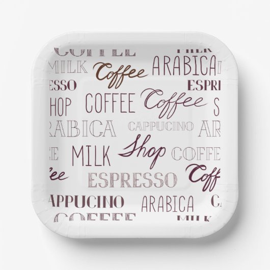 Kaffeetypen Pappteller (Vorderseite)