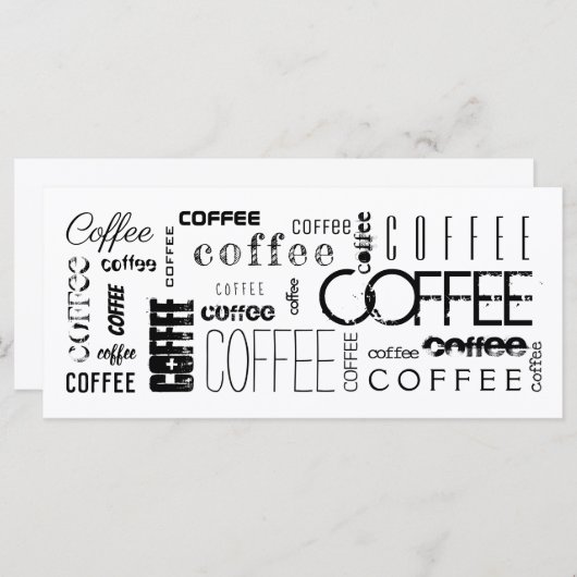 Kaffeetypo-Grußkarte (Vorne/Hinten)