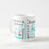 Kaffeetypographie modern kaffeetasse (Vorderseite Links)