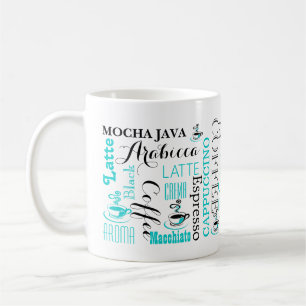 Kaffeetypographie modern kaffeetasse