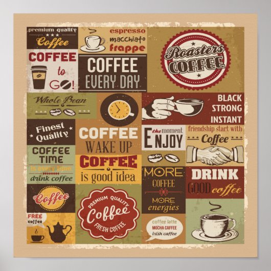 Kaffeetyppografie Poster (Vorne)
