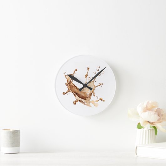 Kaffeeunfall Runde Wanduhr (Zuhause)