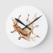 Kaffeeunfall Runde Wanduhr (Vorderseite)