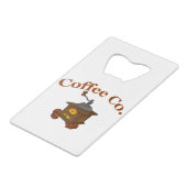 Kaffeeunternehmen Geldbeutel Flaschenöffner (Vorderseite Schrägansicht)