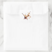 Kaffeeverguss Quadratischer Aufkleber (Tasche)