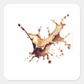 Kaffeeverguss Quadratischer Aufkleber (Vorderseite)