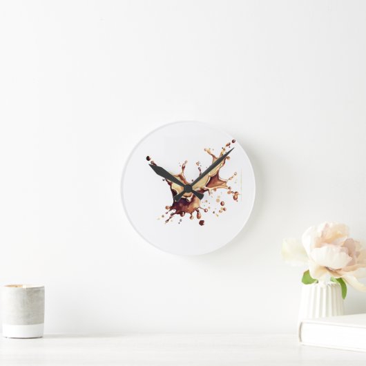 Kaffeeverguss Runde Wanduhr (Zuhause)