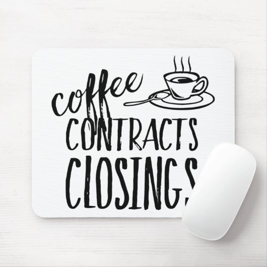 Kaffeeverträge schließen echter Anwesen-Agent Mousepad (Mit Mouse)