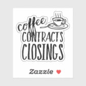 Kaffeeverträge schließen Realtor Aufkleber (Blatt)