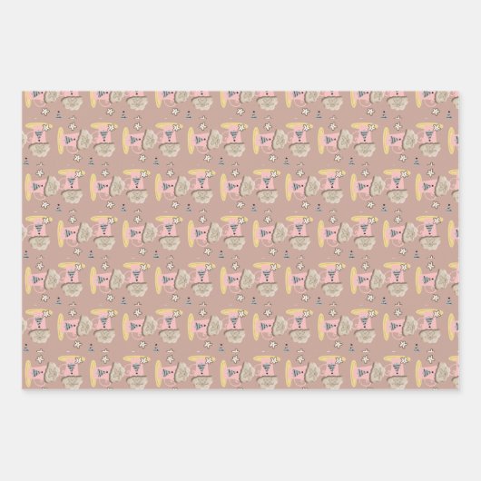 KaffeeWeihnachtsblätter Wrapping Paper Lebkuchen Geschenkpapier Set (Vorderseite)