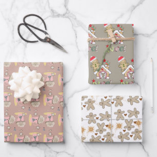 KaffeeWeihnachtsblätter Wrapping Paper Lebkuchen Geschenkpapier Set