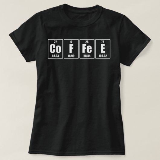 Kaffeewissenschaftselement - Periodischer Kaffeeti T-Shirt (Design vorne)