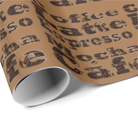 Kaffeewörter Geschenkpapier (Rolleneckpunkt)