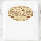 Kaffeewörter Ovaler Aufkleber (Tasche)