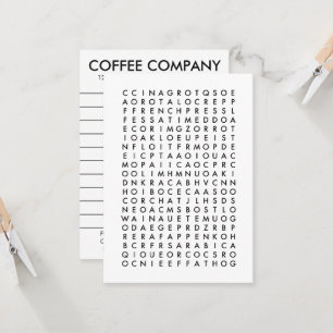 Kaffeewortsuche vergütet Karte