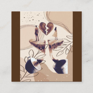 Kaffeezeit, alles was wir brauchen ist Kaffee, Kaf Quadratische Visitenkarte