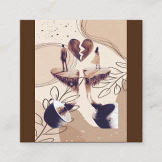 Kaffeezeit, alles was wir brauchen ist Kaffee, Kaf Quadratische Visitenkarte