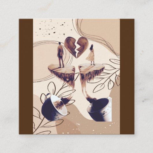 Kaffeezeit, alles was wir brauchen ist Kaffee, Kaf Quadratische Visitenkarte (Vorderseite)