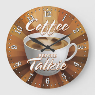 Kaffeezeit Decorationswand Große Wanduhr