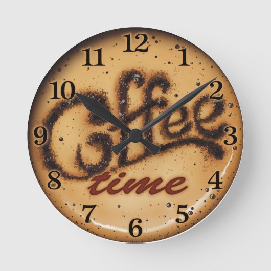 Kaffeezeit Decorationswand Runde Wanduhr (Vorderseite)