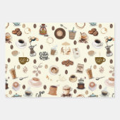 Kaffeezeit Espresso Latte Cappuccino Geschenkpapier Set (Vorderseite 3)