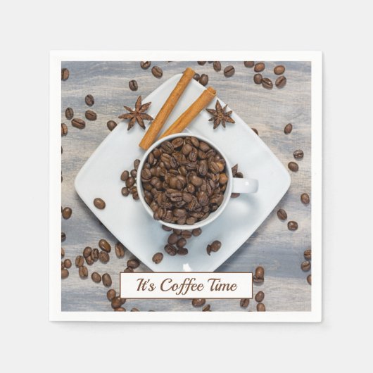 Kaffeezeit für Brunch oder Bürositzung Serviette (Vorderseite)