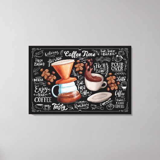 Kaffeezeit Geschmackvoll frisch gebrüht Leinwanddruck (Vorderseite)