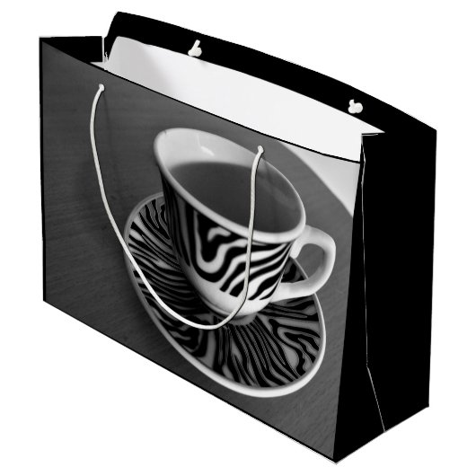 Kaffeezeit Große Geschenktüte (Rückseite Schrägansicht)