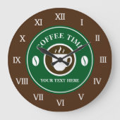 Kaffeezeit große Wanduhr für Küchencafé (Vorderseite)