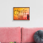 Kaffeezeit Holz Wall Art Leinwanddruck (Insitu (Wohnzimmer))