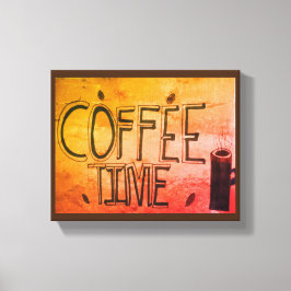 Kaffeezeit Holz Wall Art Leinwanddruck