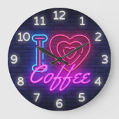 Kaffeezeit Imitate Neonwall Uhr (Vorderseite)