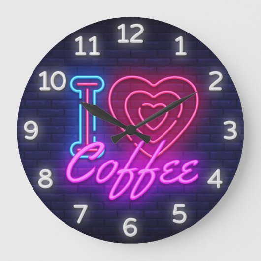Kaffeezeit Imitate Neonwall Uhr (Vorderseite)