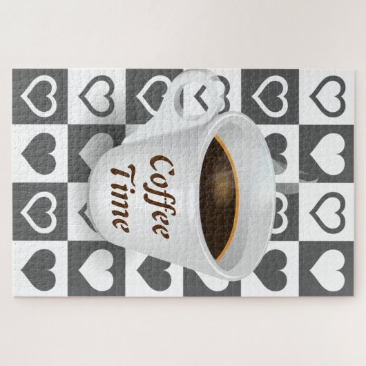 Kaffeezeit Jigsaw Puzzle mit Herz (Horizontal)