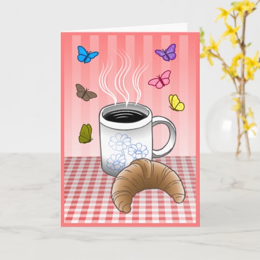 Kaffeezeit Karte (Gelbe Blume)