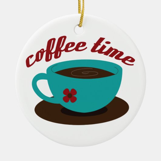 Kaffeezeit Keramik Ornament (Vorne)
