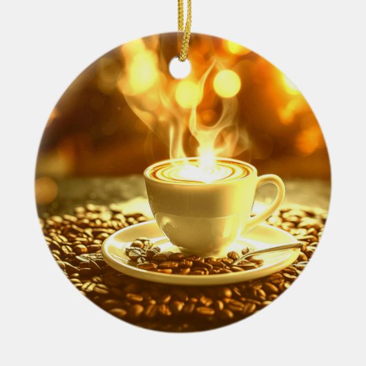 Kaffeezeit Keramik Ornament (Vorne)