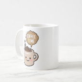 Kaffeezeit lustiger Kawaii-Kaffee Kaffeetasse (Vorderseite Links)